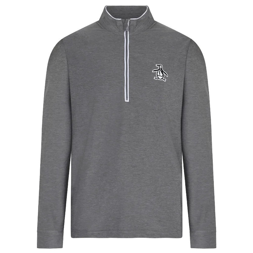 Original Penguin Long Sleeve Performance Earl Pullover - Quiet Grey Heather Feel the Energy Hit Your Next Level