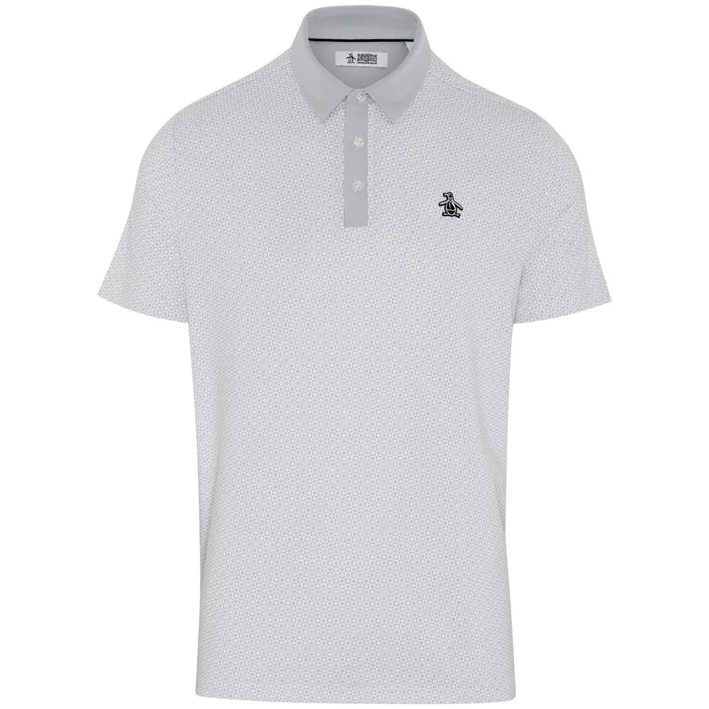 Original Penguin Original Micro Floral Polo Shirt - Bright White Loud Looks, Smooth Moves