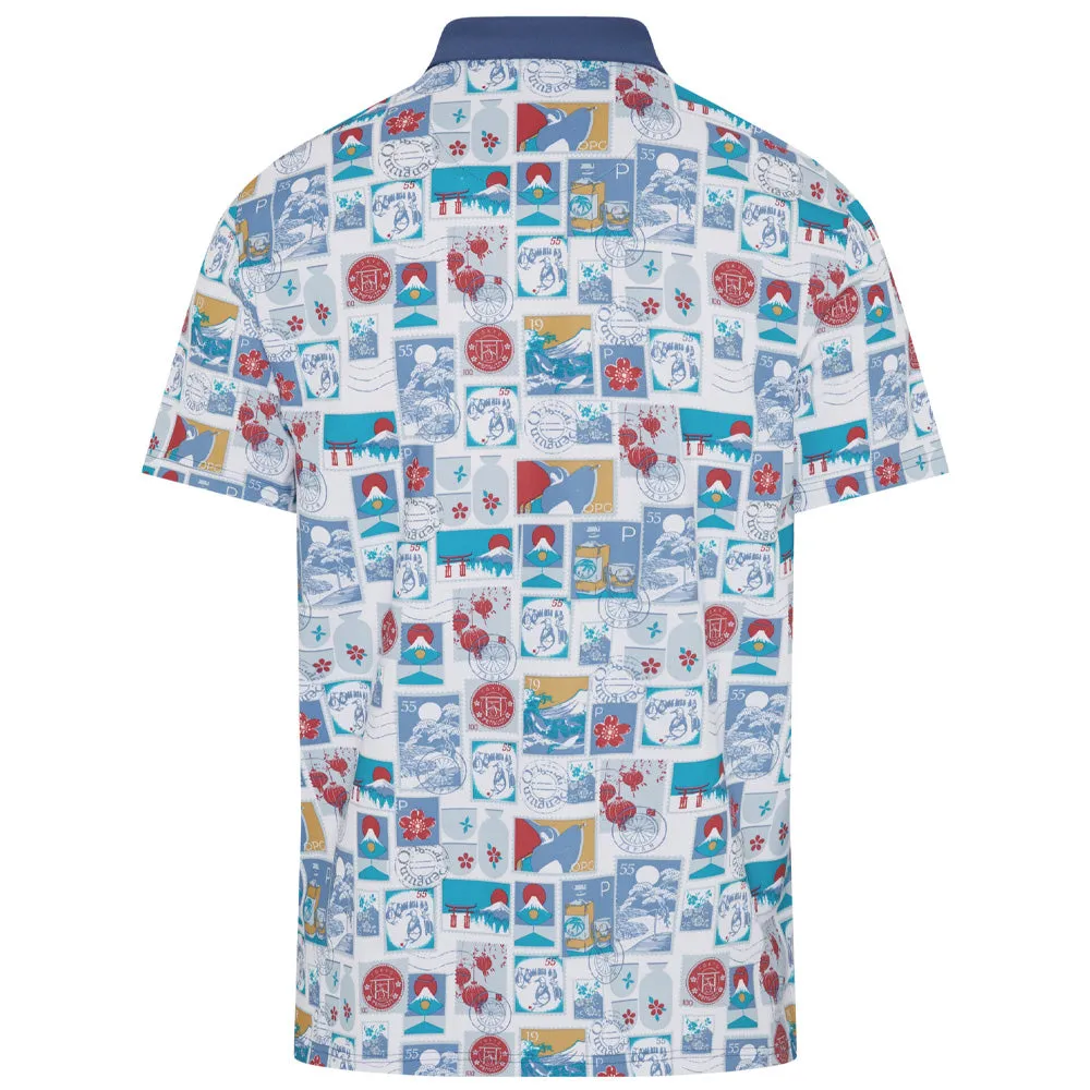 Confidence Starts Here Own Every Step Original Penguin Pete'S Stamp Roadmap Polo Shirt - Bright White