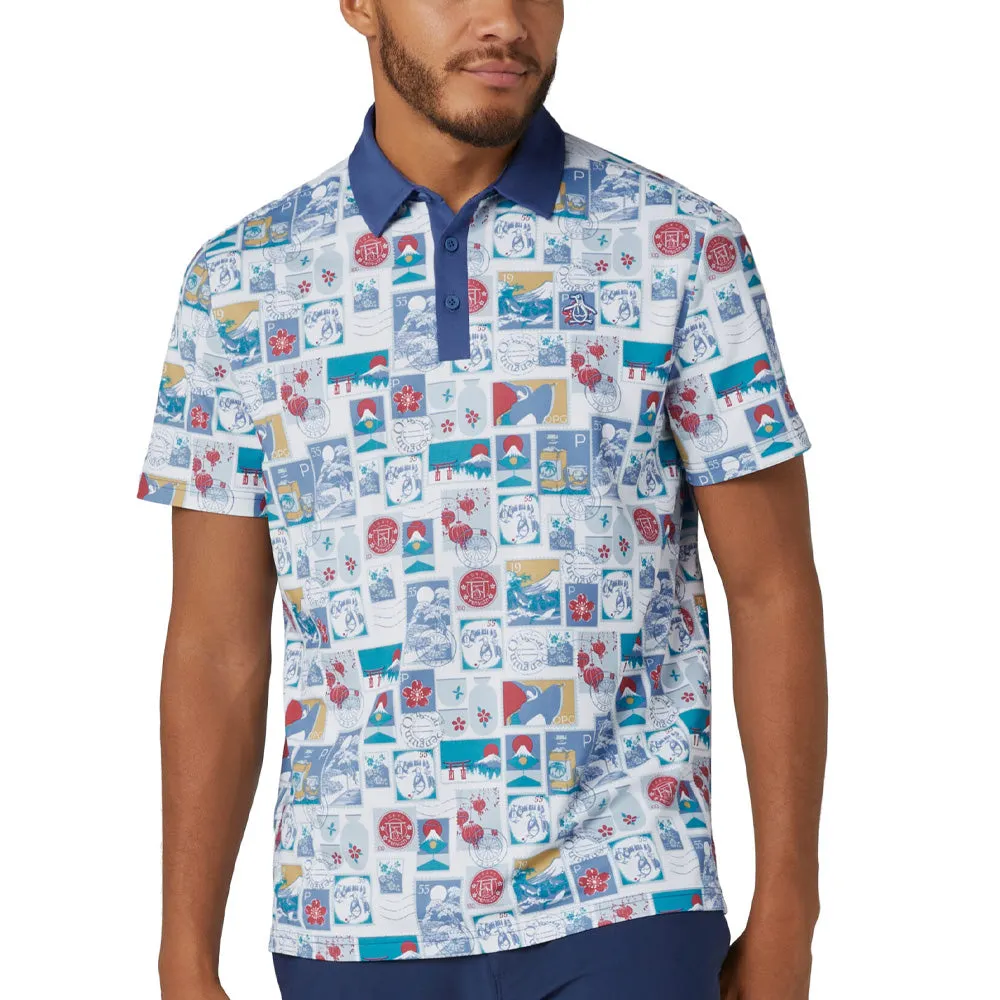 Original Penguin Pete'S Stamp Roadmap Polo Shirt - Bright White Loud Looks, Smooth Moves President's Day Sale