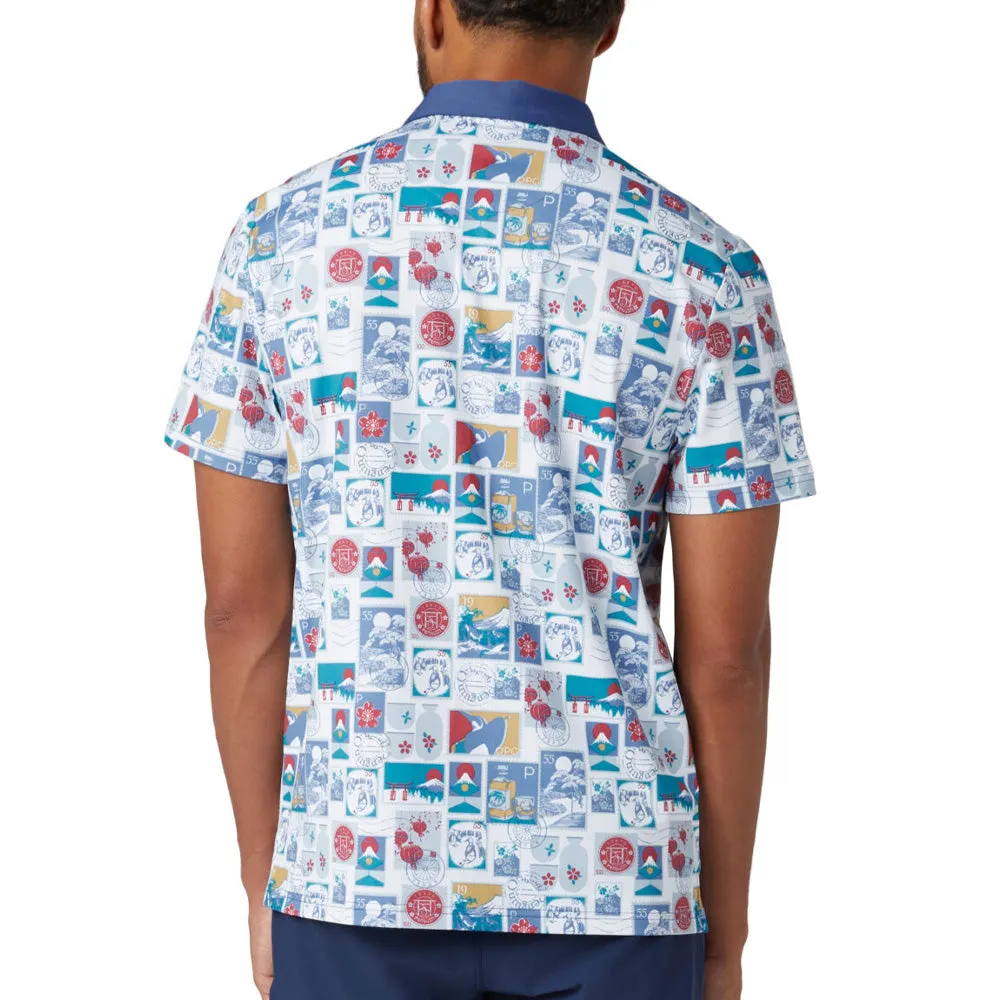 Original Penguin Pete'S Stamp Roadmap Polo Shirt - Bright White Memorial Day Sale Walk Tall