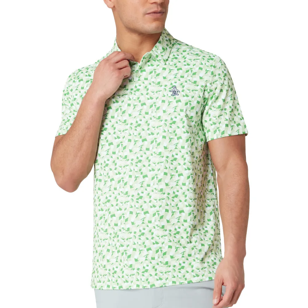 Born to Stand Out Step Into Strength Original Penguin Underwater Mosaic Geo Polo Shirt - Sprucestone