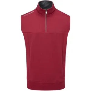 Oscar Jacobson Hawkes 1/4 Zip Sleeveless Pullover - Dark Red Command Attention