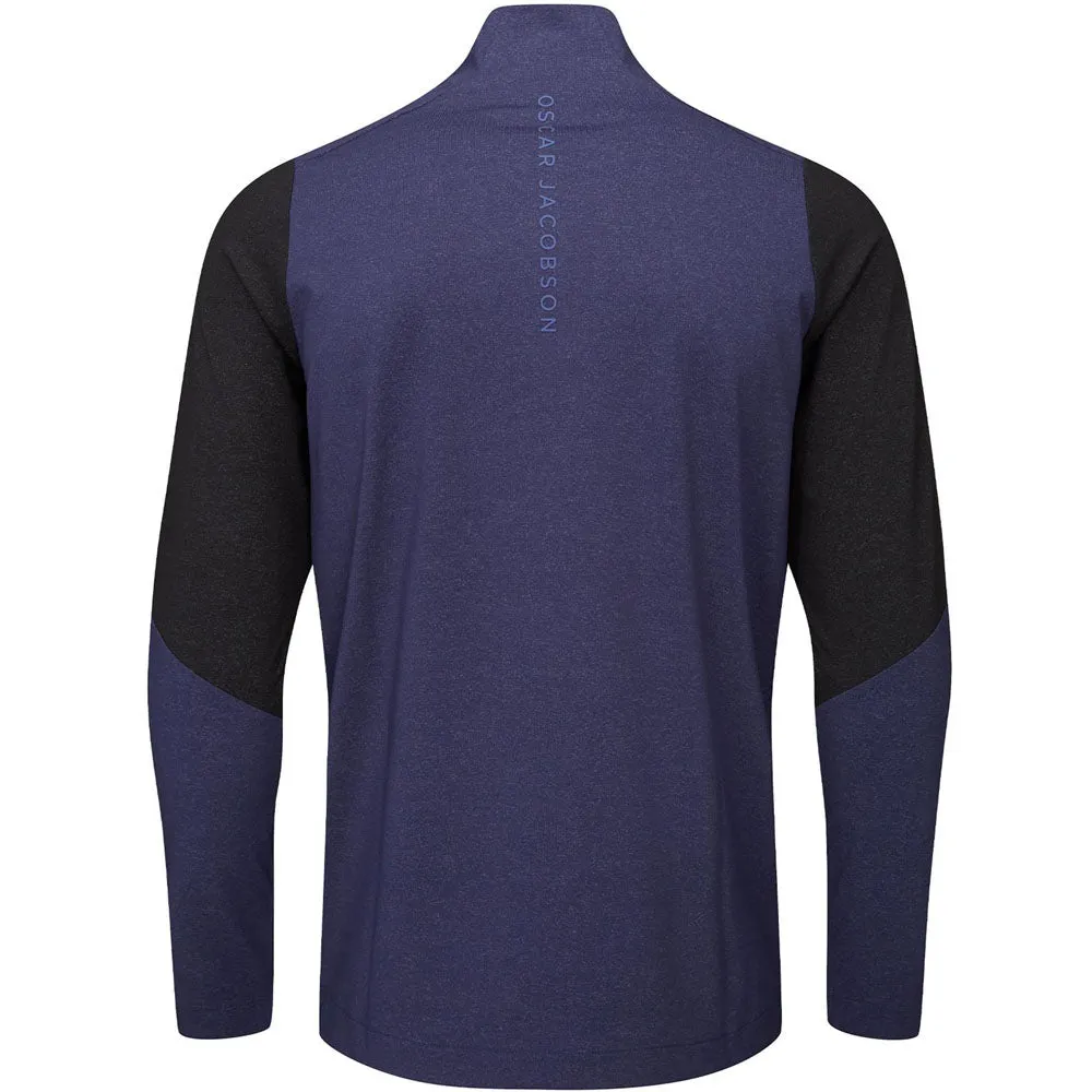Cyber Monday Sale Oscar Jacobson Lodstock Tour Mid Layer 1/2 Zip Pullover - Navy Marl