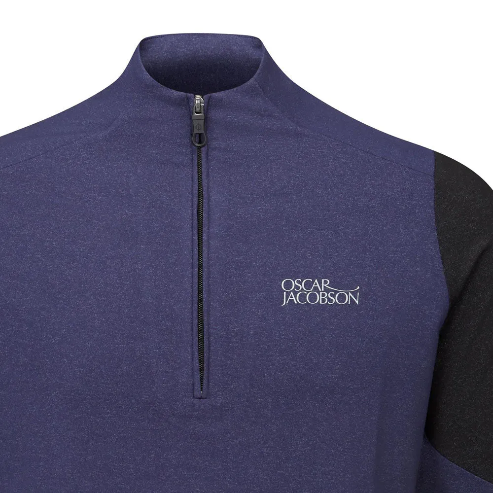 Own the Streets Oscar Jacobson Lodstock Tour Mid Layer 1/2 Zip Pullover - Navy Marl