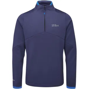 Oscar Jacobson Talbot Tour Mid Layer 1/2 Zip Pullover - Navy Christmas Day Sale