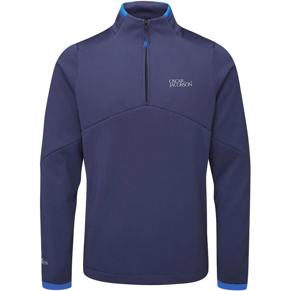 Oscar Jacobson Talbot Tour Mid Layer 1/2 Zip Pullover - Navy Christmas Day Sale