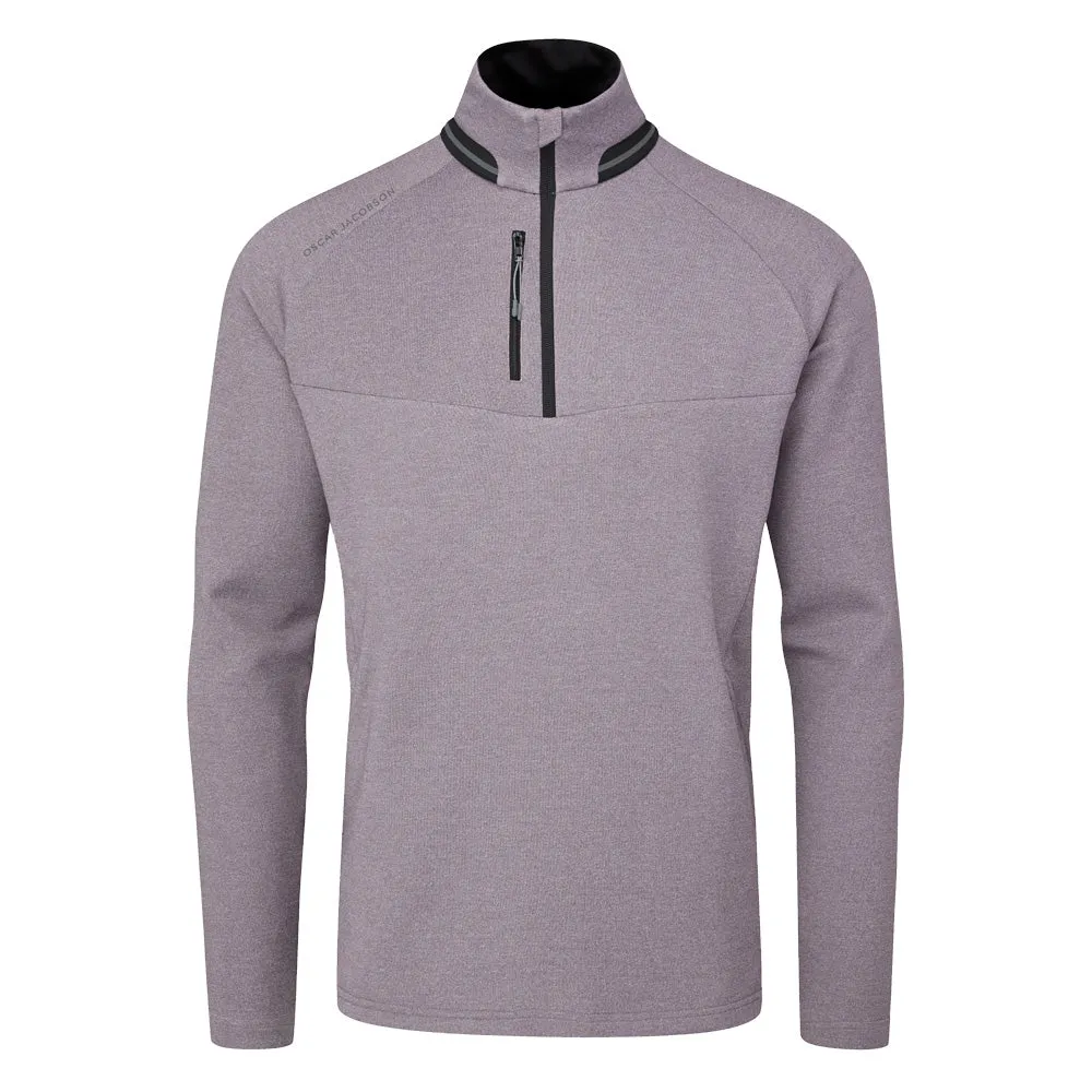 Oscar Jacobson Thomson Zip Neck Sweater - Light Plum Lead with Style
