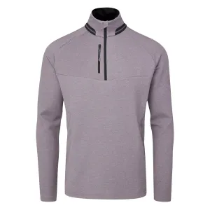Oscar Jacobson Thomson Zip Neck Sweater - Light Plum Lead with Style