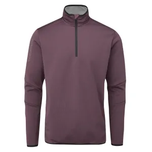 Oscar Jacobson Thorpe 1/2 Zip Fleece Pullover Top - Plum New Year's Eve Sale