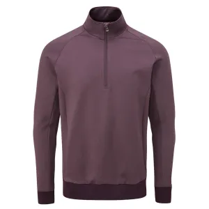 Oscar Jacobson Trent Tour Zip Neck Sweater - Plum Biggest Sale of the Year