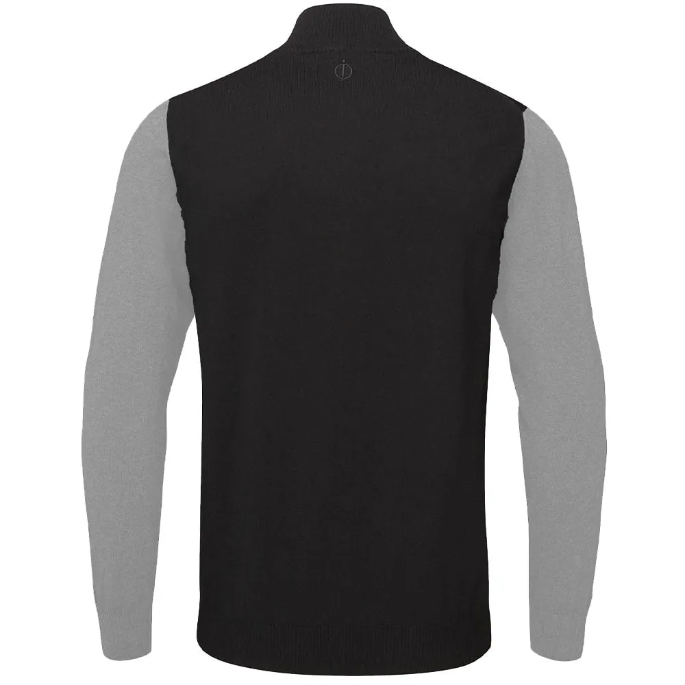 Oscar Jacobson Waldorf Pin 1/2 Zip Pullover - Black/Light Grey Own the Moment