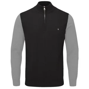 Oscar Jacobson Waldorf Pin 1/2 Zip Pullover - Black/Light Grey Valentine's Day Sale Unapologetically You