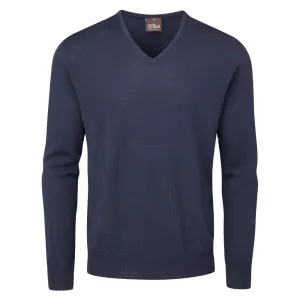 Made to Move Oscar Jacobson Weston V-Neck Merino Sweater - Navy