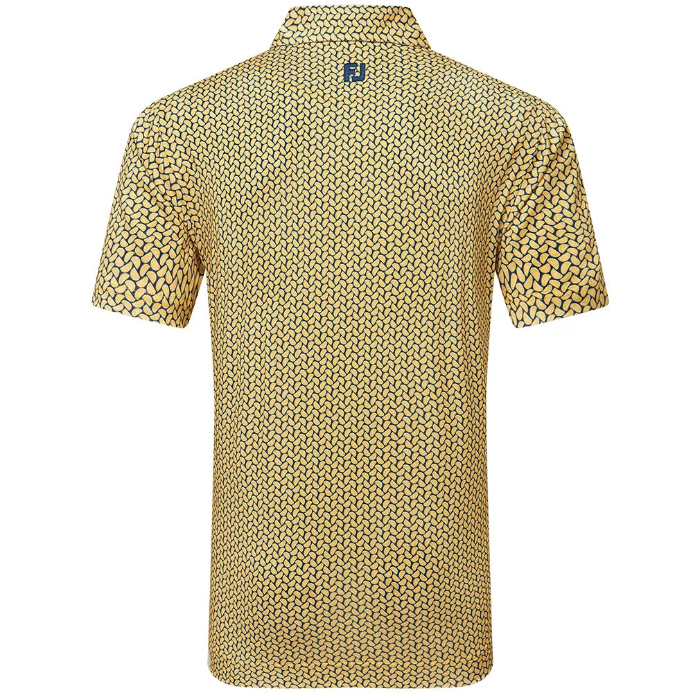Footjoy Citrus Print Lisle Polo Shirt - Taxi/Navy Loud Looks, Smooth Moves