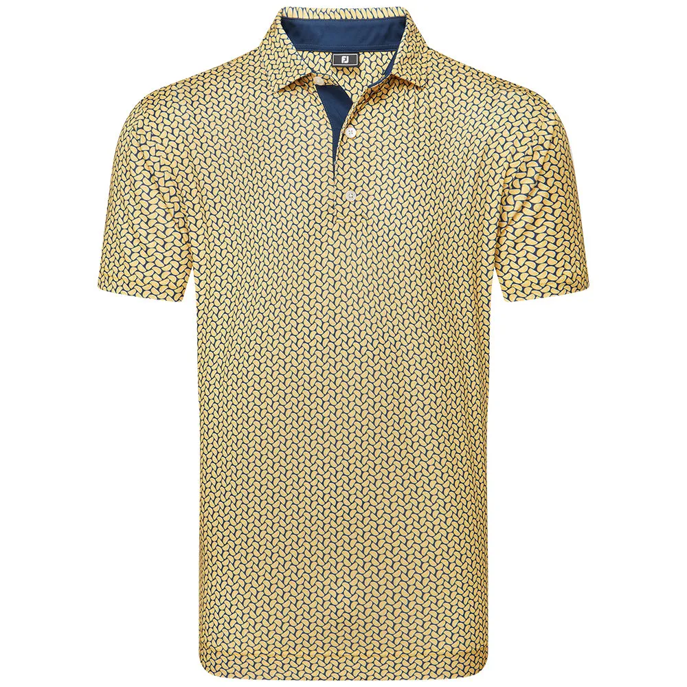 Affordable President's Day Sale Footjoy Citrus Print Lisle Polo Shirt - Taxi/Navy
