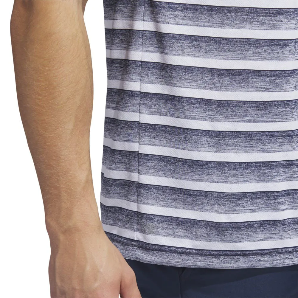 Step Out Boldly Adidas 2 Colour Stripe Polo Shirt - Collegiate Navy/White
