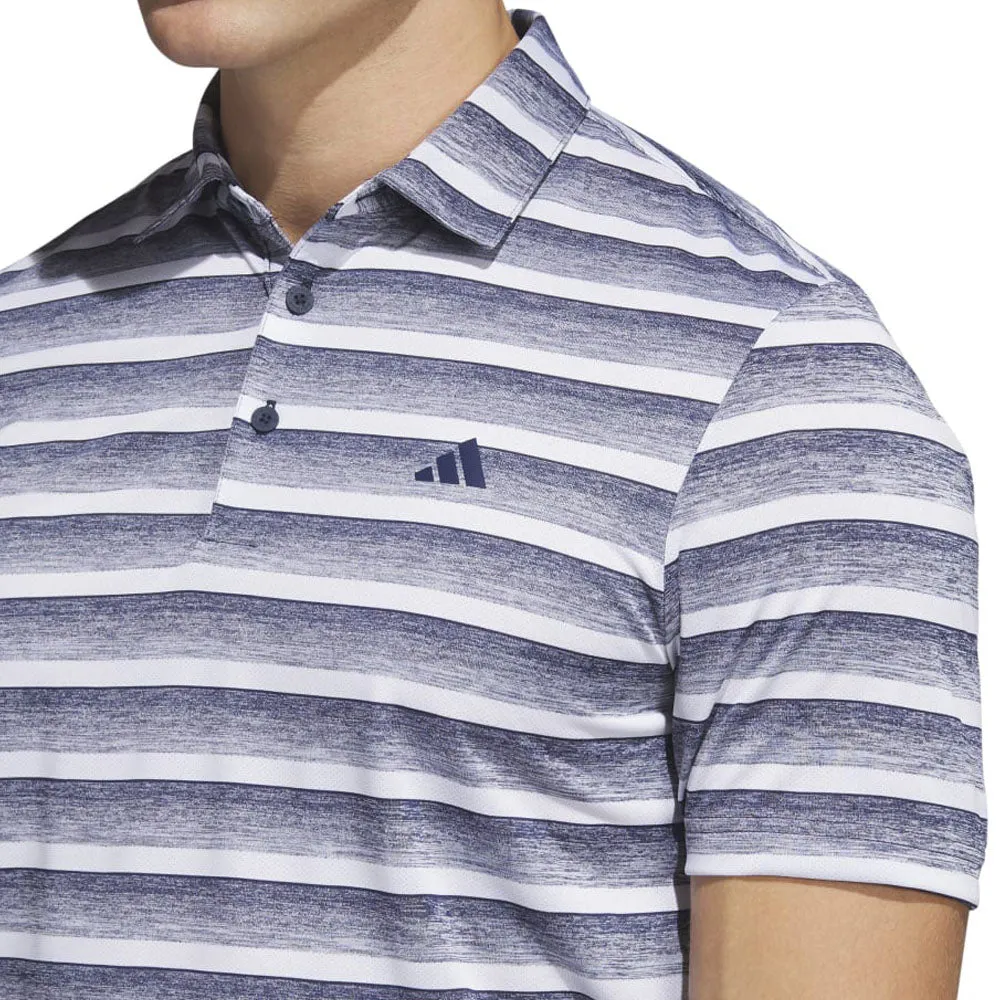 Designed to Dominate Adidas 2 Colour Stripe Polo Shirt - Collegiate Navy/White