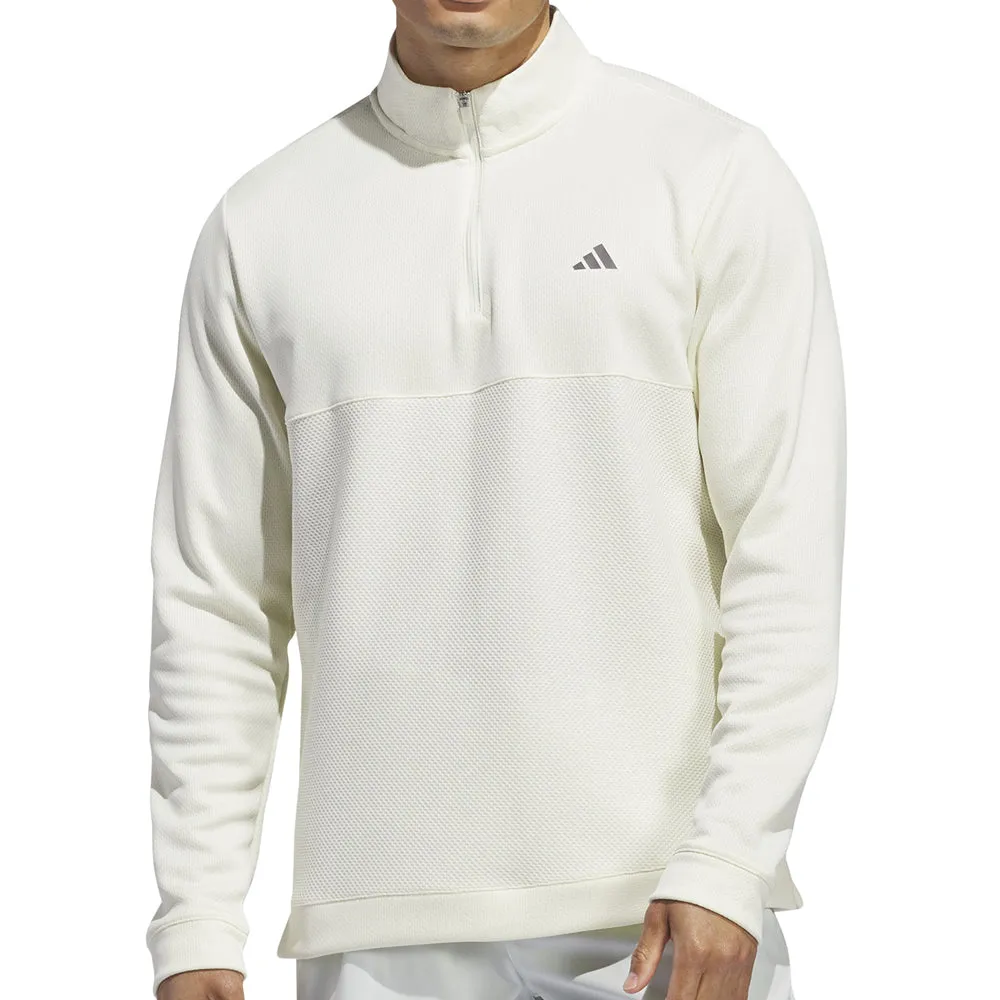 Adidas Textured 1/4 Zip Pullover - Ivory Affordable Autumn Sale