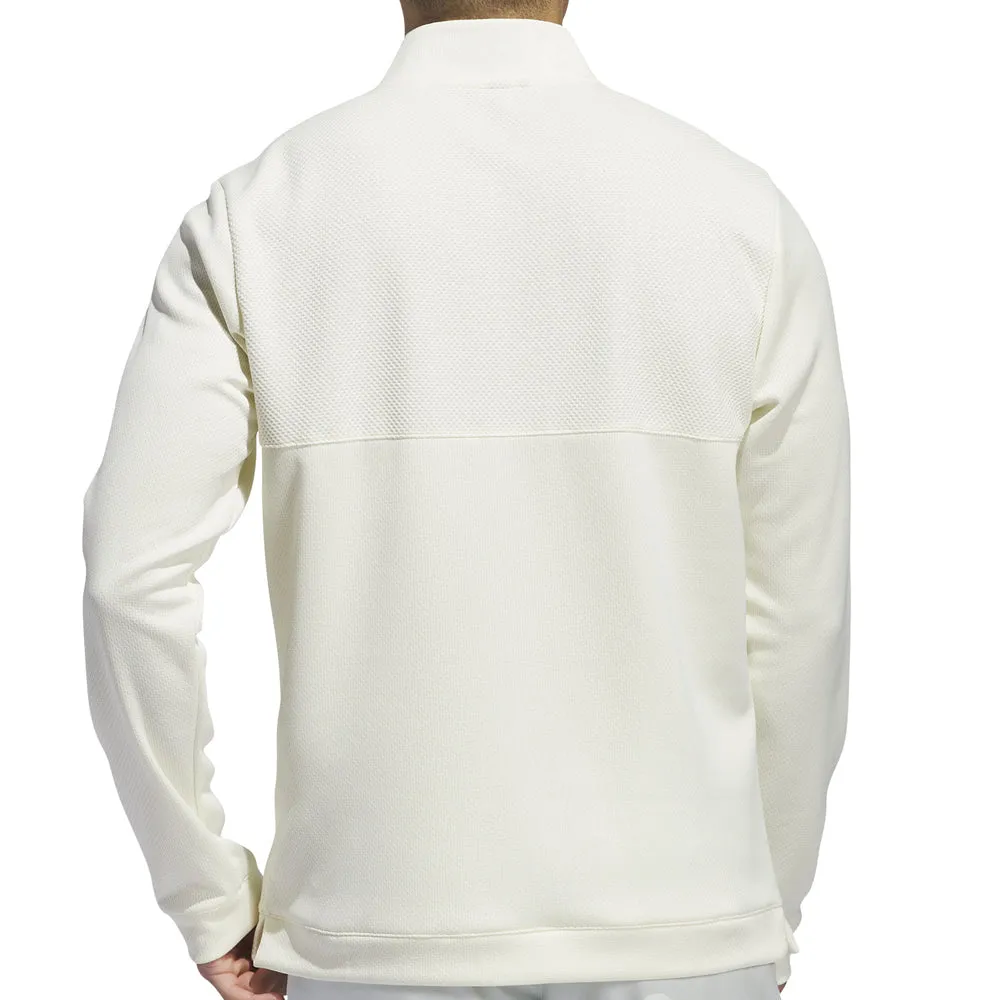 Adidas Textured 1/4 Zip Pullover - Ivory Walk Loud