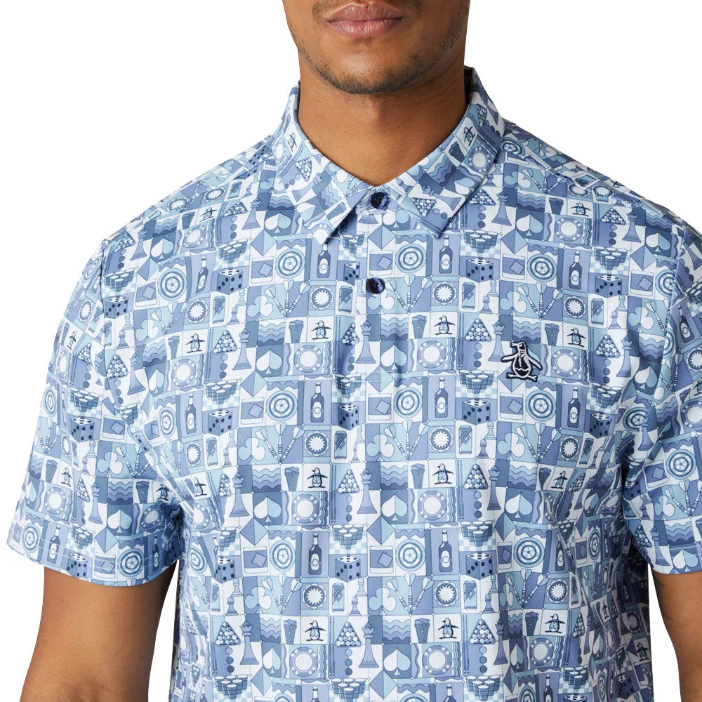 Biggest Sale of the Year Sweetest Day Sale Original Penguin Pete'S Game Grid Print Polo Shirt - Black Iris