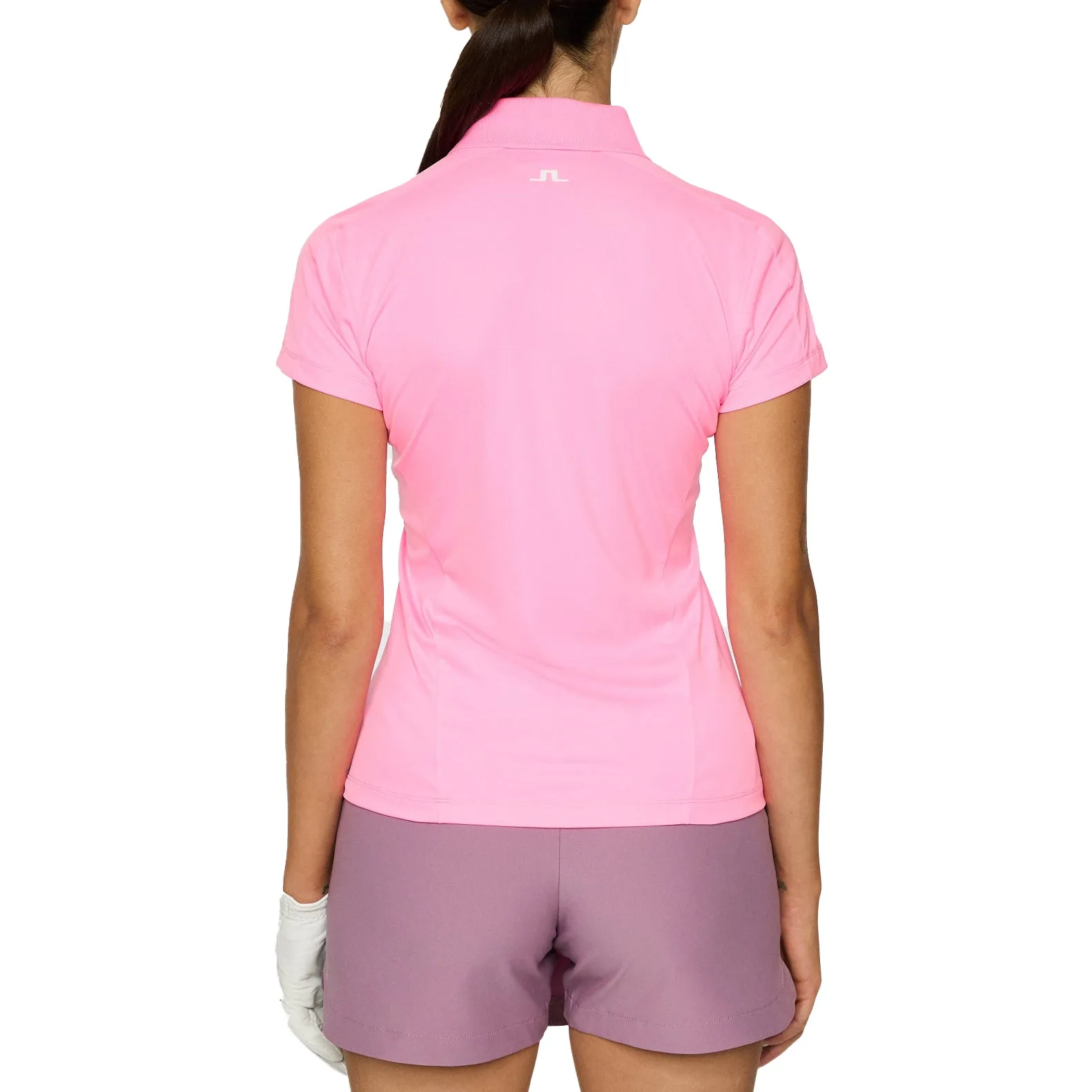 J.Lindeberg Women'S Jessa Golf Polo Shirt - Eosine Pink Be Unstoppable Walk Tall
