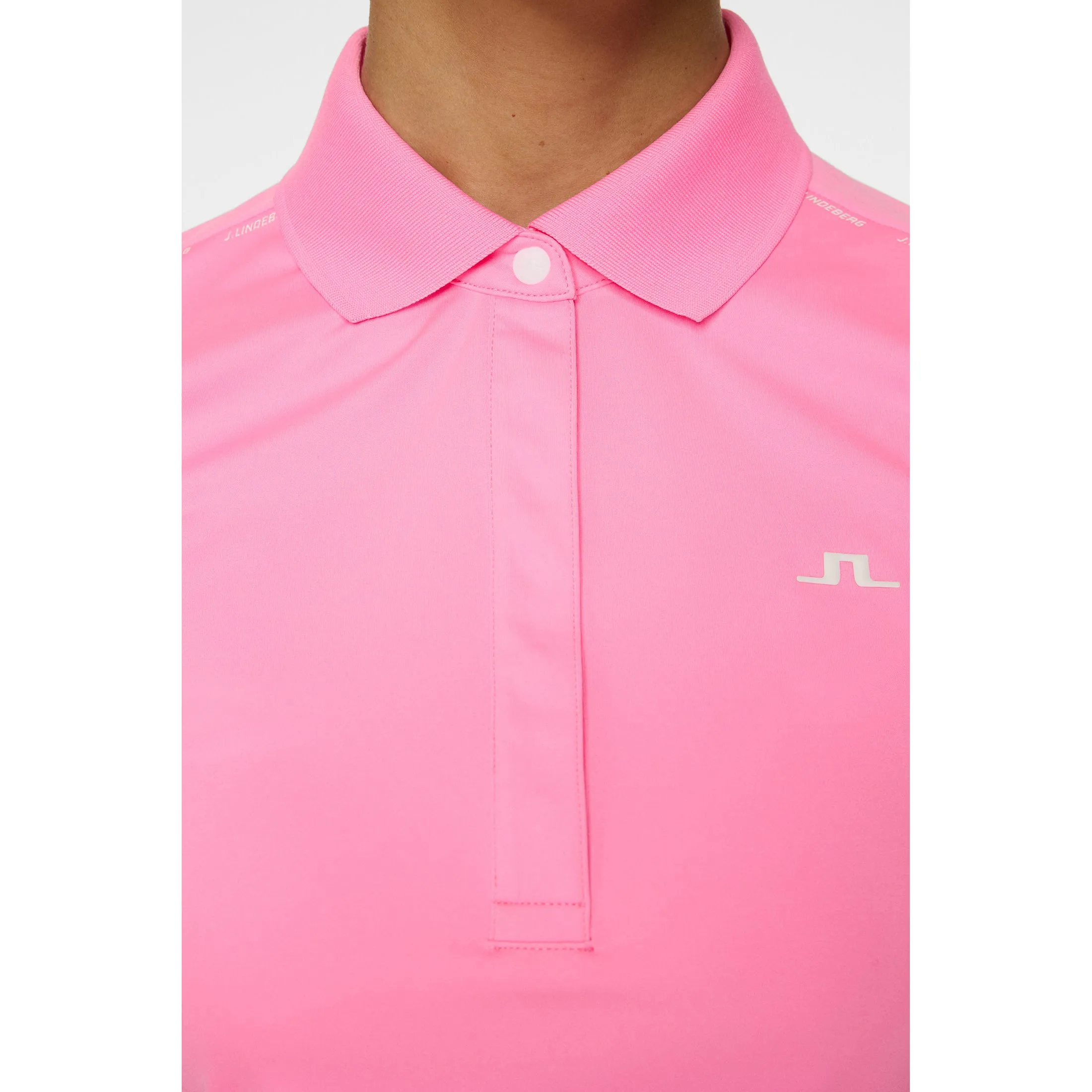 J.Lindeberg Women'S Jessa Golf Polo Shirt - Eosine Pink Black Friday Deal Engineered for Speed