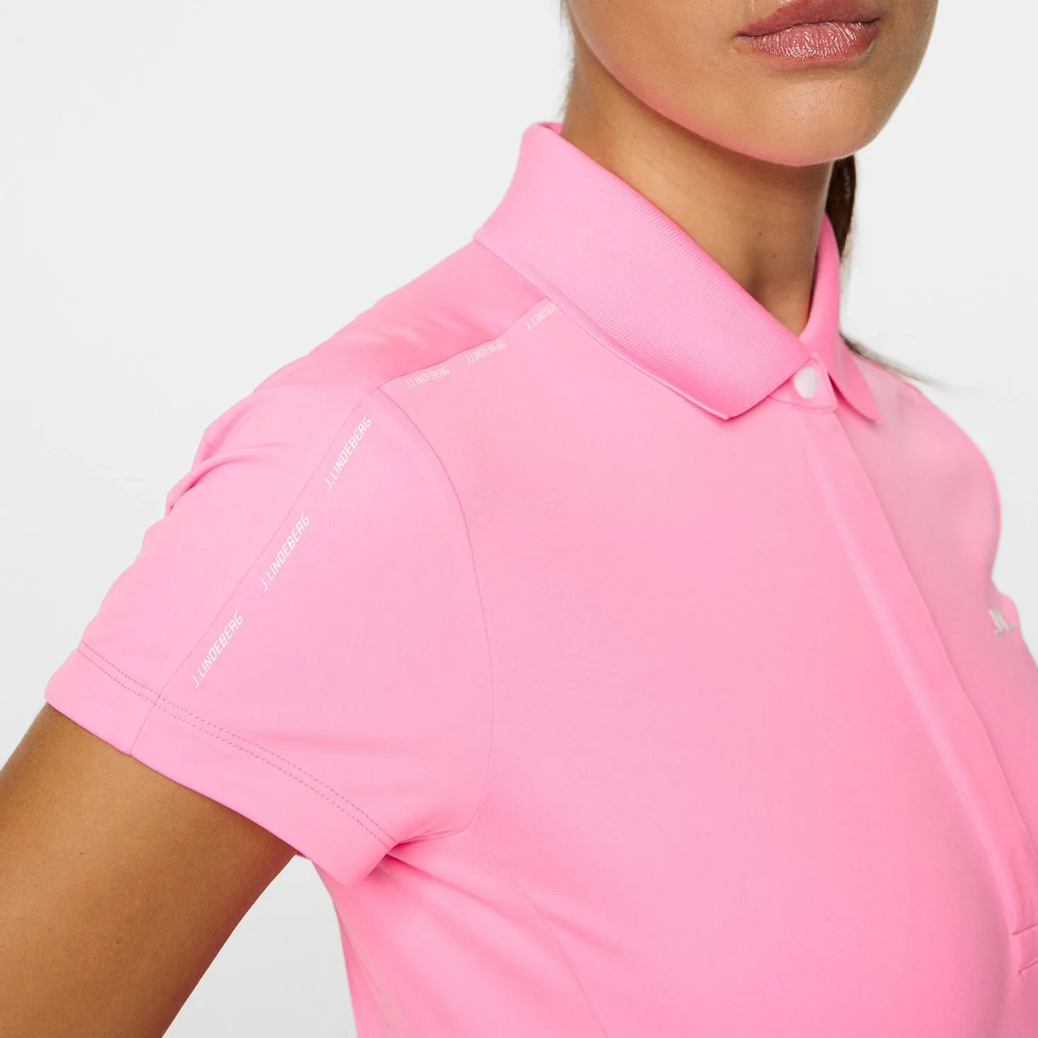 J.Lindeberg Women'S Jessa Golf Polo Shirt - Eosine Pink Independence Day Sale