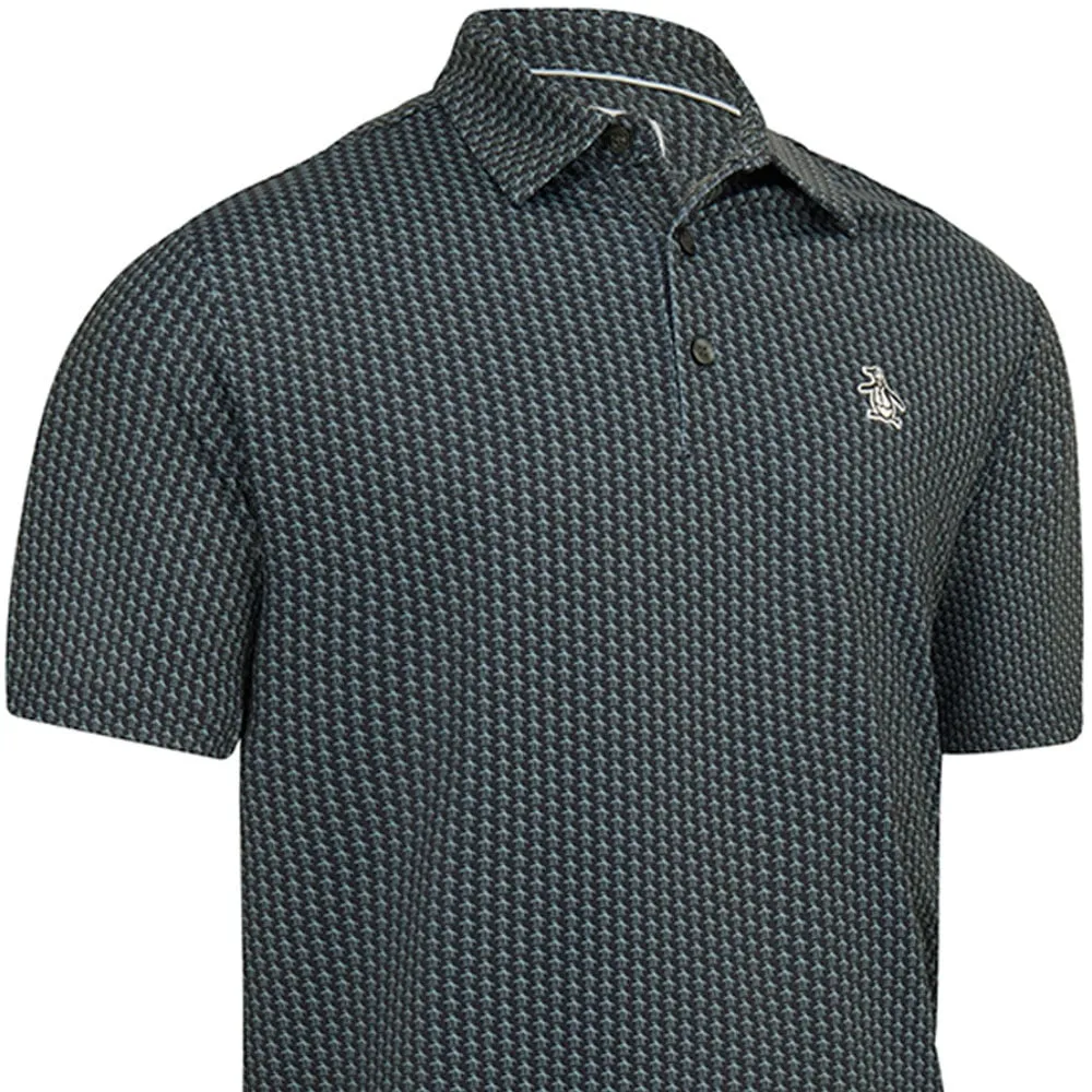 Original Penguin All-Over Pete Print Polo Shirt - Black Iris Clearance Sale