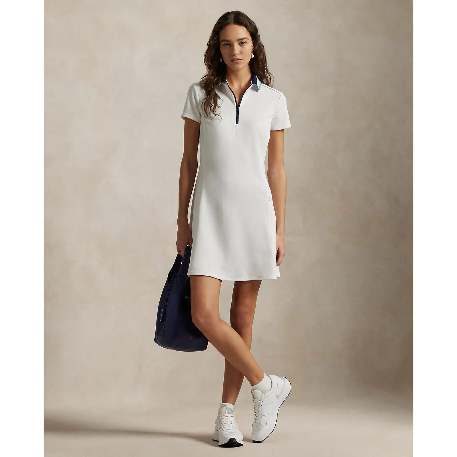 Empower Your Journey Autumn Sale Rlx Ralph Lauren Women'S Knit Collar Dress - Ceramic White