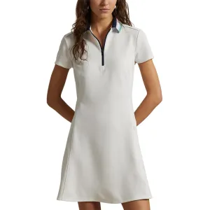 Performance Unleashed Style Meets Power Rlx Ralph Lauren Women'S Knit Collar Dress - Ceramic White
