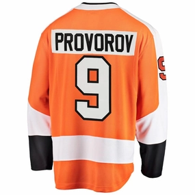 P.Flyers #9 Ivan Provorov Fanatics Branded Breakaway Player Jersey Orange Stitched American Hockey Jerseys