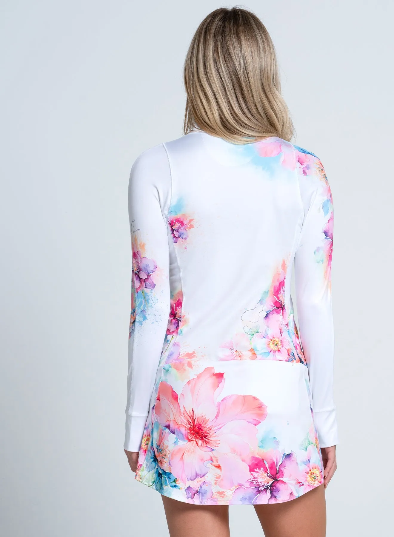 Painted Floral Long Sleeve Dress Stay in Motion
