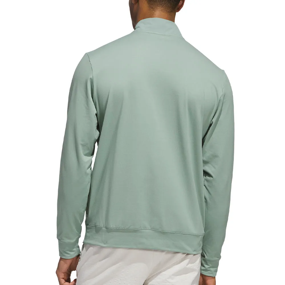Adidas Ultimate365 Tour 1/4 Zip Pullover - Silver Green Easter Sale Independence Day Sale