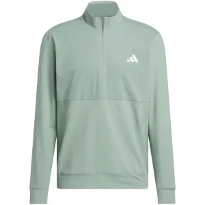 Command Attention Adidas Ultimate365 Tour 1/4 Zip Pullover - Silver Green