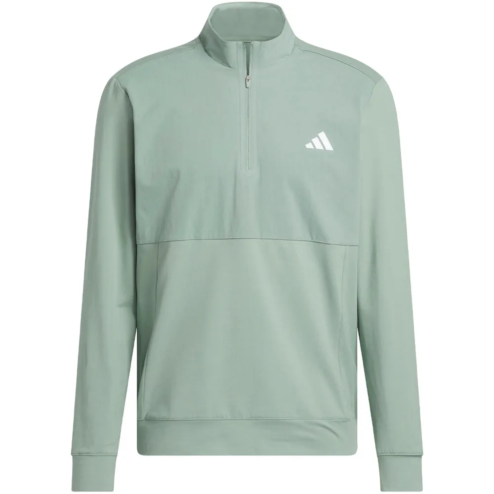 Command Attention Adidas Ultimate365 Tour 1/4 Zip Pullover - Silver Green
