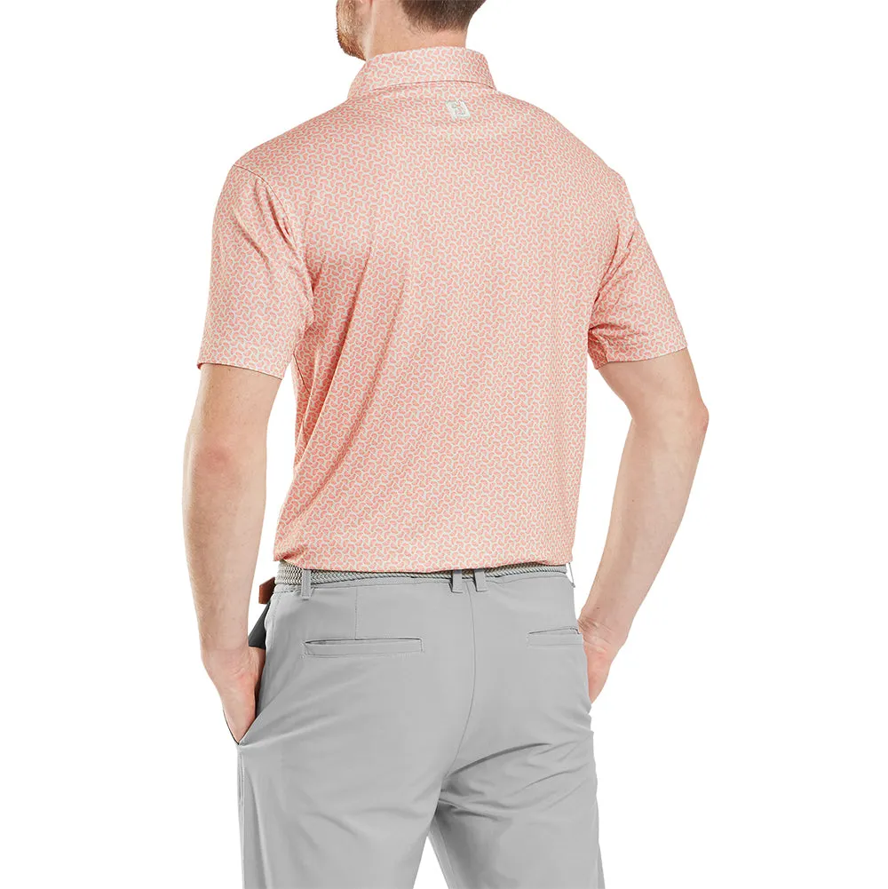Gear Up and Go Own the Vibe Footjoy Citrus Print Lisle Polo Shirt - Orange/Pistachio
