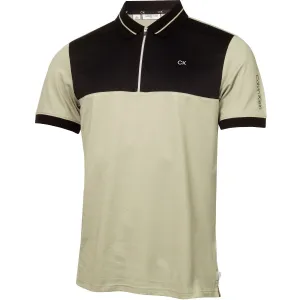 Calvin Klein Whitman Zipped Polo Shirt - Cameo Green Winter Sale