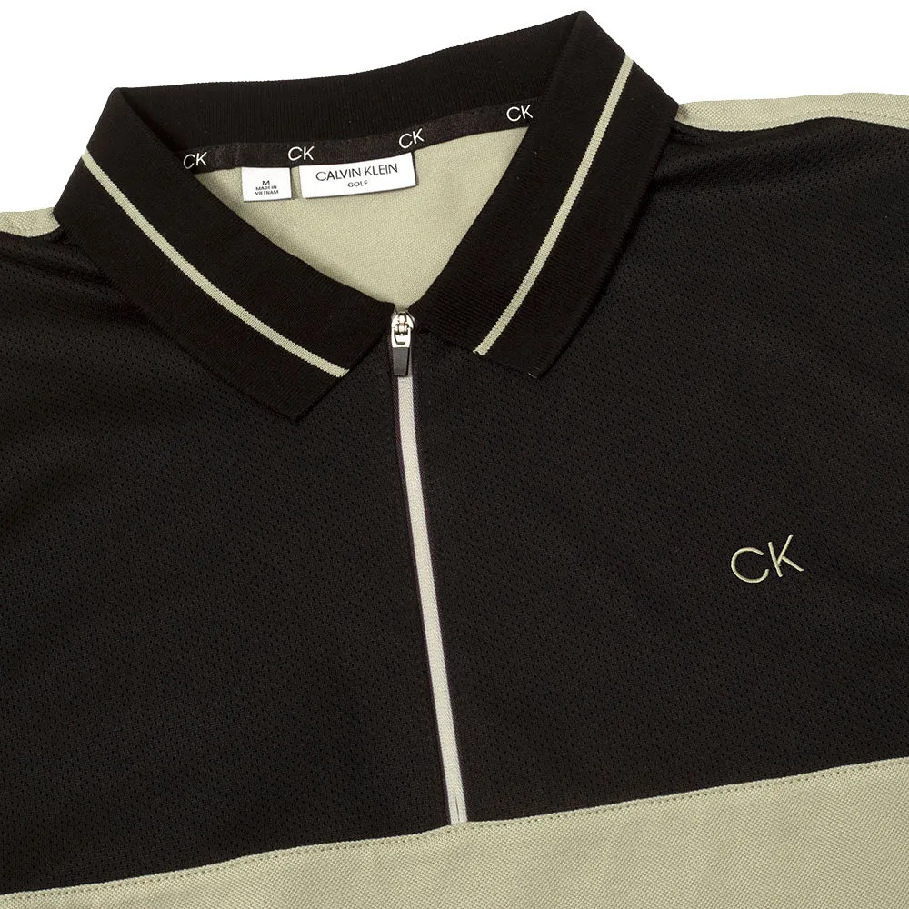 Bring the Heat No Limits, Just Style Calvin Klein Whitman Zipped Polo Shirt - Cameo Green