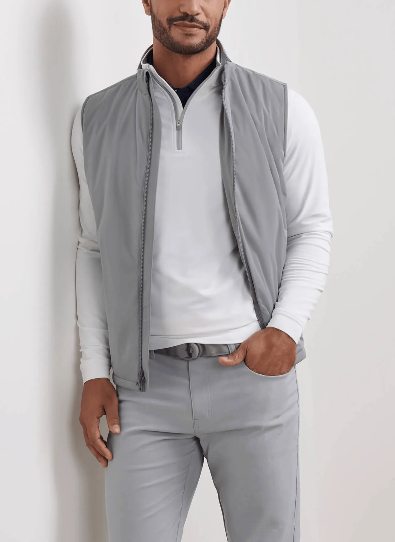 Peter Millar - Men'S Fuse Hybrid Vest - Oslo Grey Own the Moment Gear Up and Go