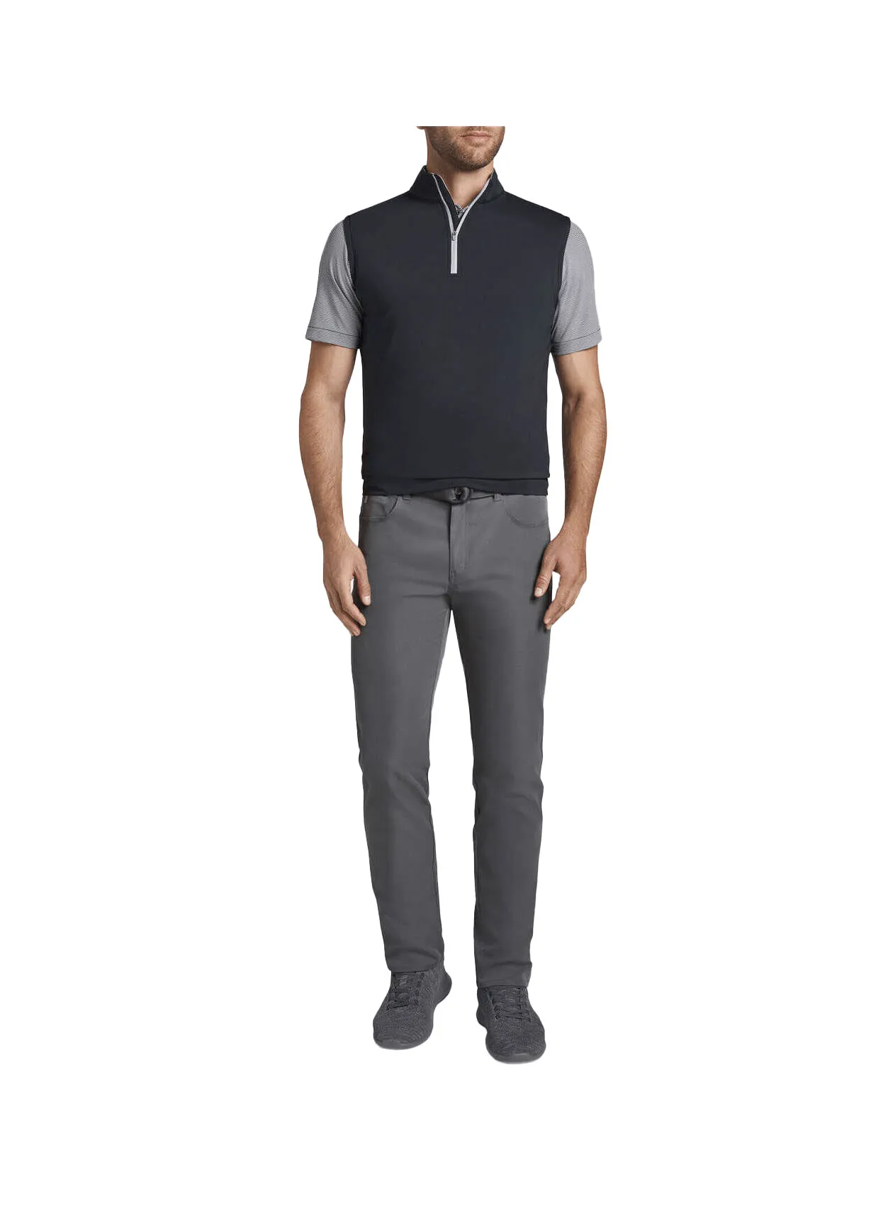Peter Millar - Men'S Galway Performance Quarter-Zip Vest - Black Style Meets Power