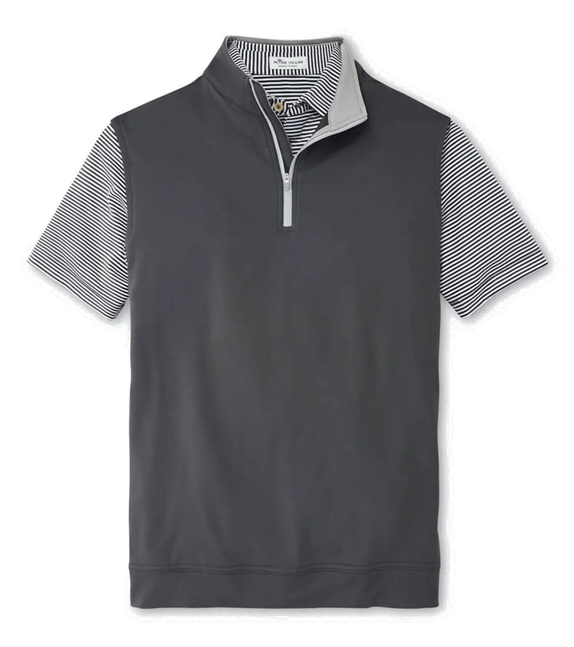 Peter Millar - Men'S Galway Performance Quarter-Zip Vest - Iron Winter Sale