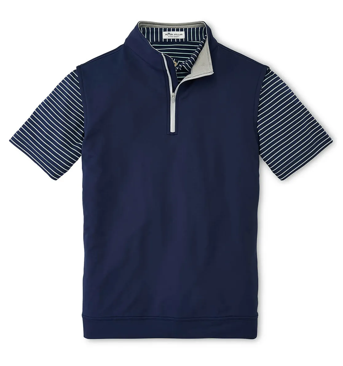 Peter Millar - Men'S Galway Performance Quarter-Zip Vest - Navy Power Every Step Memorial Day Sale