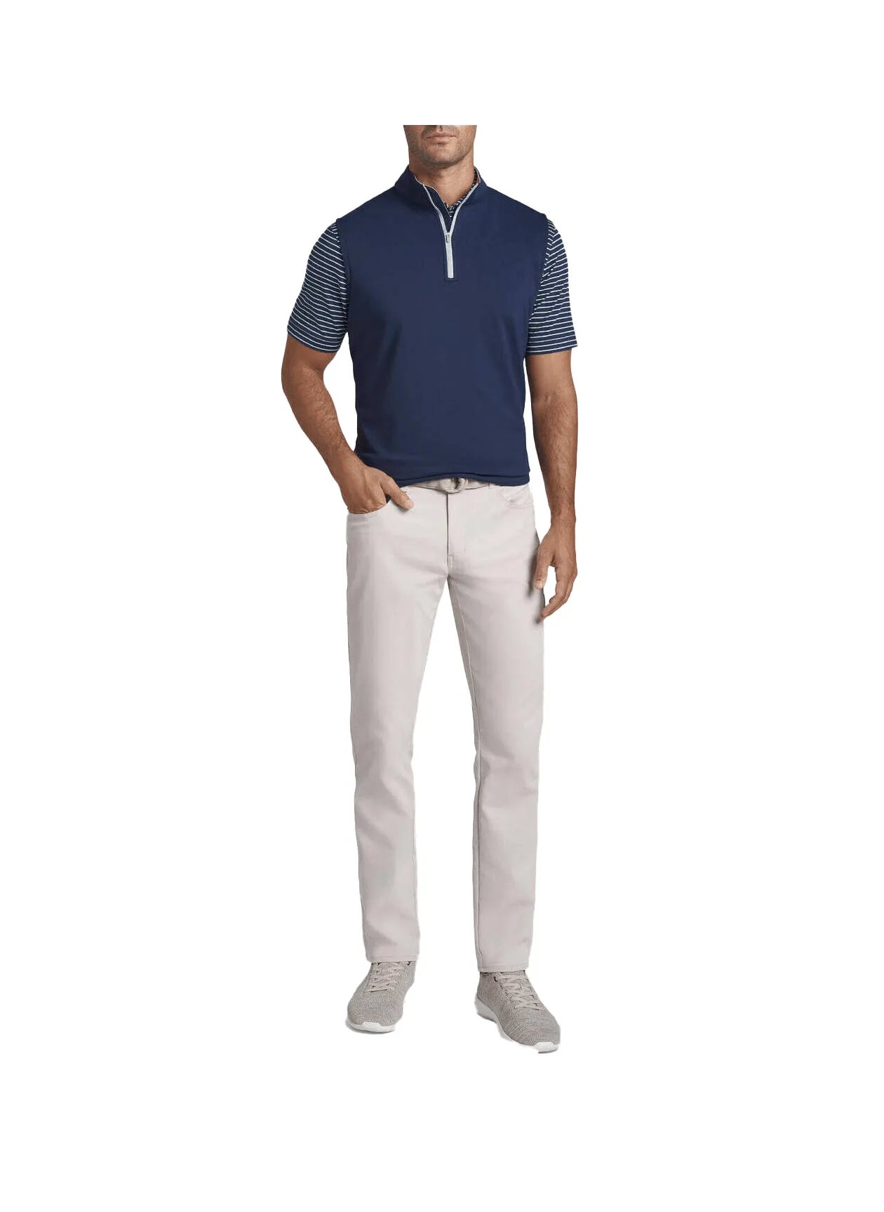 Peter Millar - Men'S Galway Performance Quarter-Zip Vest - Navy Command Attention