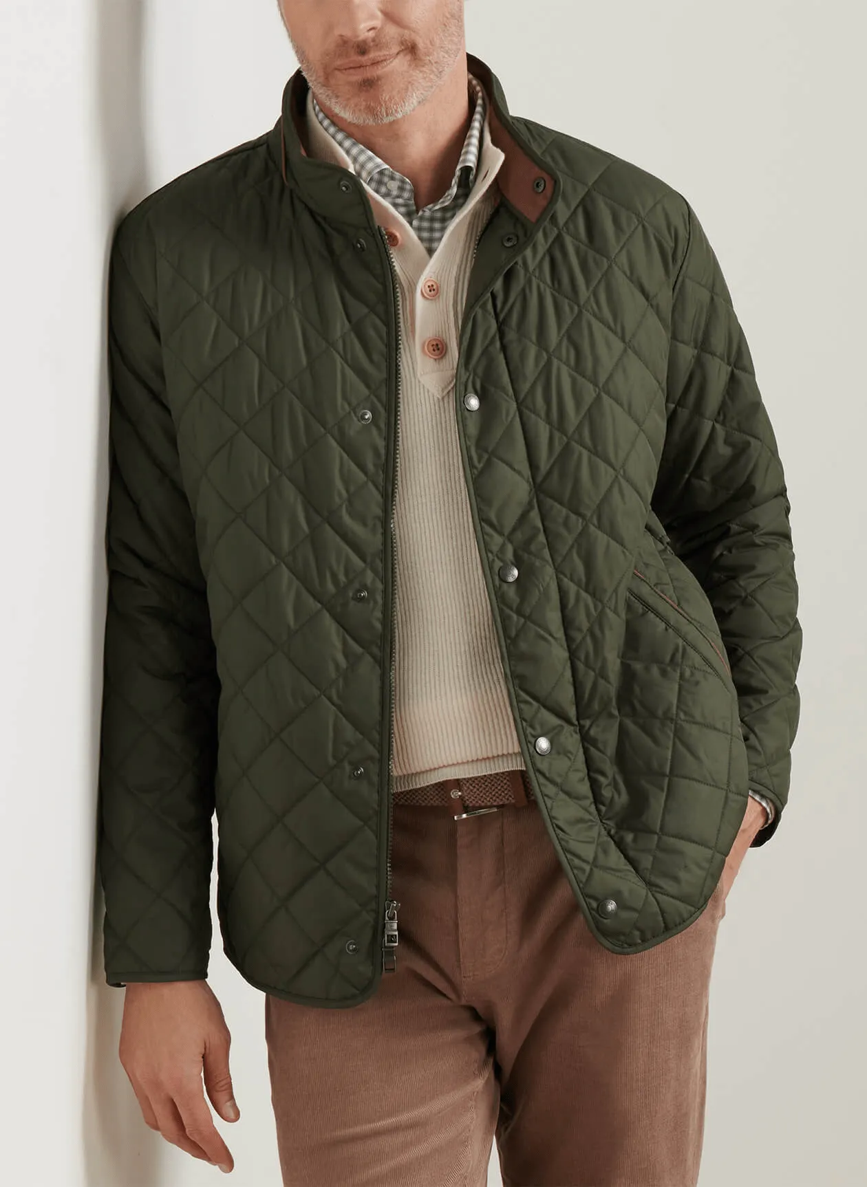 Peter Millar - Men'S Suffolk Coat - Dark Olive Be Unstoppable Walk Tall