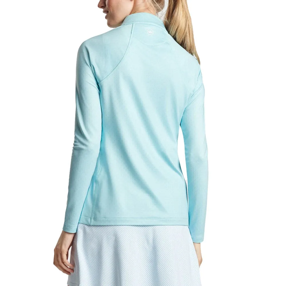 Own the Vibe Peter Millar Women'S Geo Raglan-Sleeve Perth Golf Mid-Layer - Blue Spruce