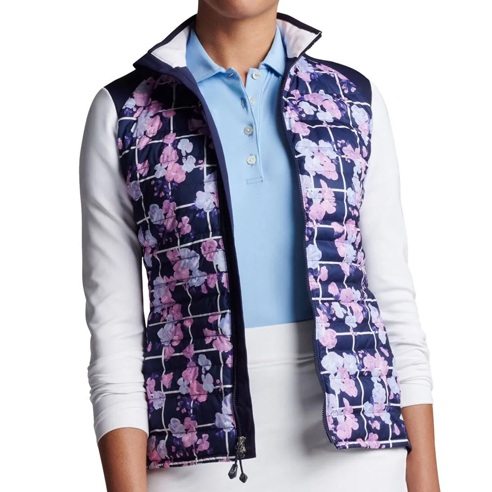 Peter Millar Women'S Merge Hybrid Water Resistant Golf Jacket - Navy Picnic Floral Fuel Your Fire