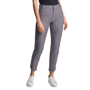 Fearlessly You Peter Millar Women'S Surge Gingham Print Performance Ankle Golf Pants - Black