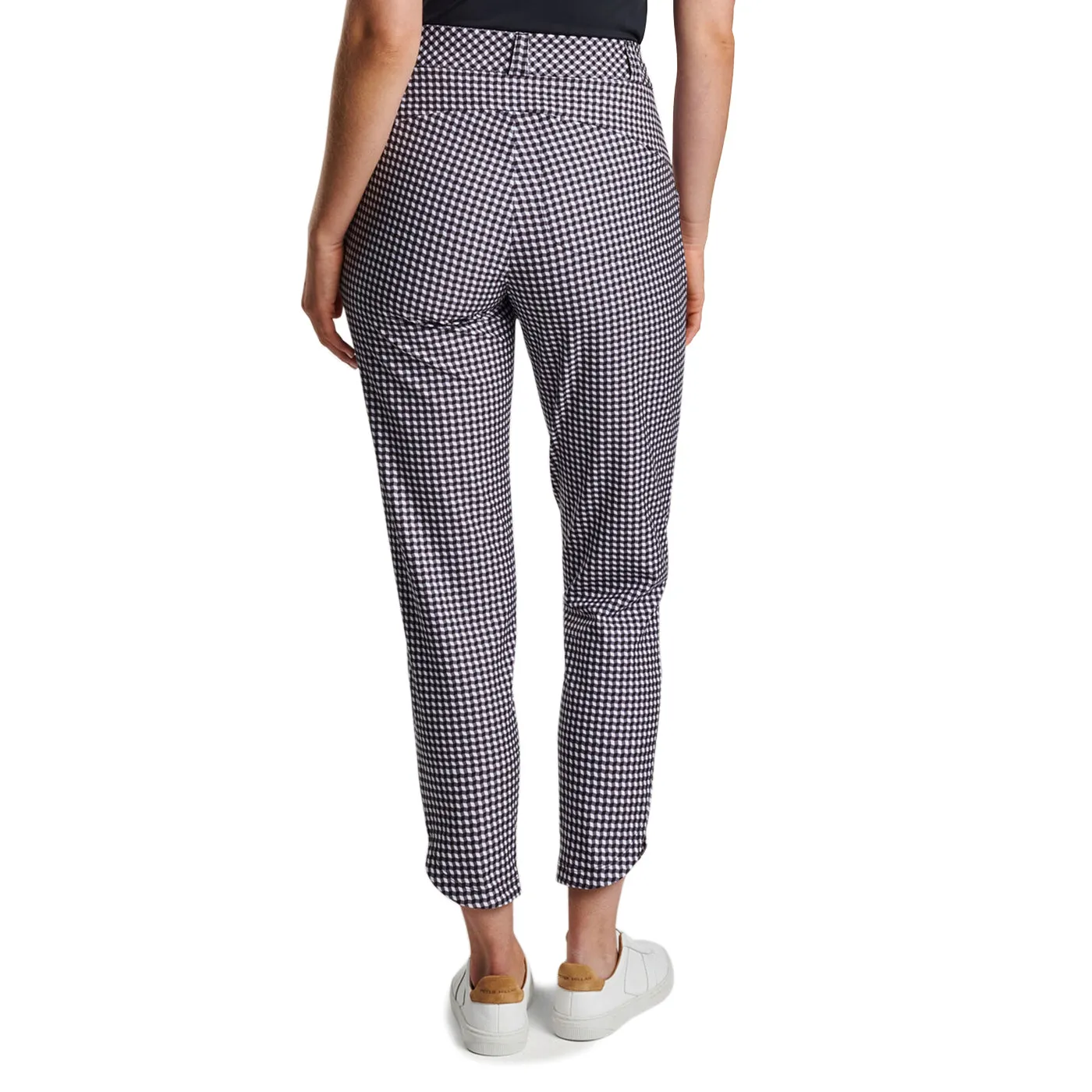 Peter Millar Women'S Surge Gingham Print Performance Ankle Golf Pants - Black Rise Every Time Valentine's Day Sale