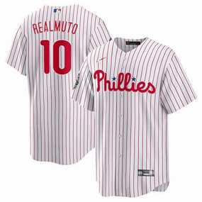 Philadelphia Phillies #10 J.T. Realmuto White 2022 World Series Home Replica Player Jersey Baseball Jerseys
